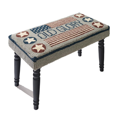 Old Glory Hooked Bench Park Designs - The Fox Decor